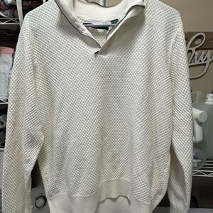 Perry Ellis Men's Cream Zip-Up Sweater